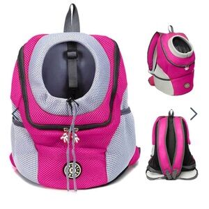 Pink‎ and Gray Pet Carrier Backpack